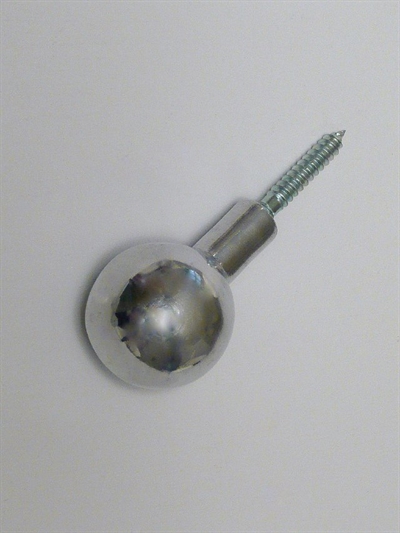 Aluminiumsknop m. hals og fast skrue, mellemstor, EGNET TIL VÆG.