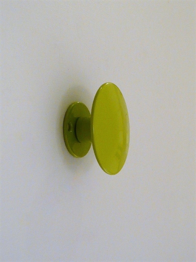 Uno hook, hvælvet knop knage m. hals til bøjler, olivengrøn lakeret metal, lille - ( inkl. skruer og plugs ).