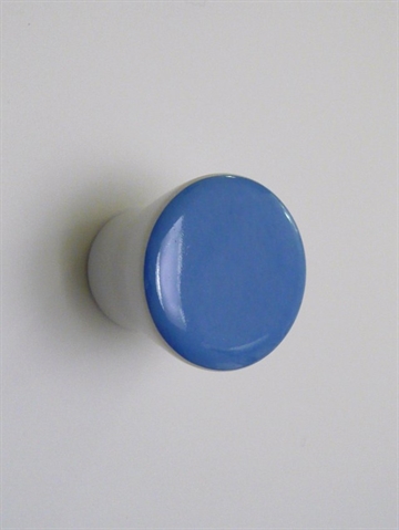 Hvid Casalinga porcelænsknop m. blå front, stor...