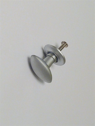 Oval aluminiumsbelagt metalknop, mellemstr.