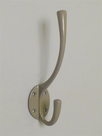 Klassisk knage, grålak. metal, stor - ( inkl. grå skruer )..