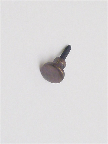 Bruneret massiv messingknop m. indstøbt skrue, lille.