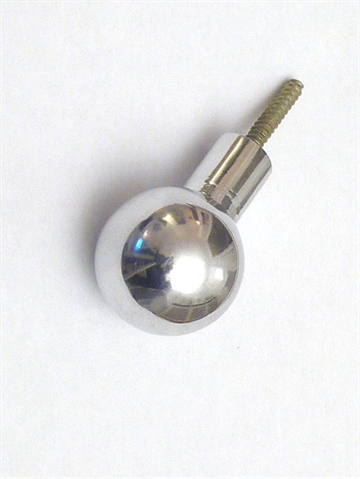 Aluminiums knopknage m. hals ( til bøjle ) og fast skrue - EGNET TIL VÆG.