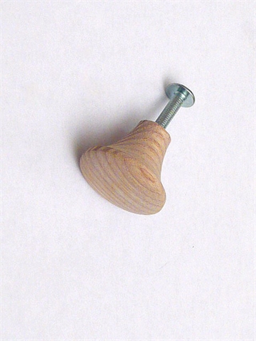 Klassisk minimalistisk ulakeret asketræs knop m. kort hals.