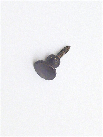Rustik sortbruneret massiv messing knop knage m. indstøbt skrue, mini - EGNET TIL VÆG.