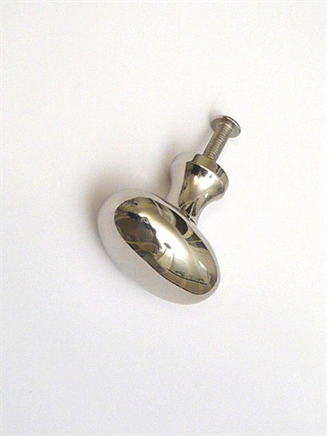 Klassisk oval forkromet massiv  messingknop..