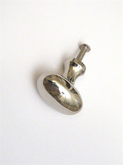 Klassisk oval forkromet massiv  messingknop..