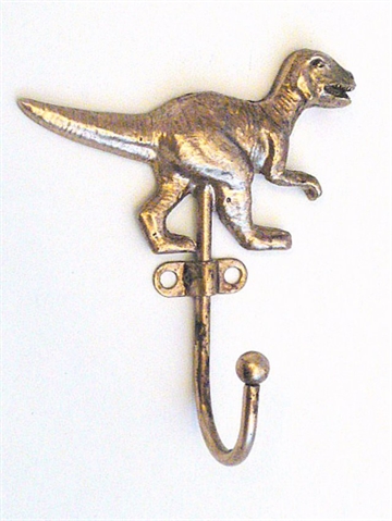 Tyrannosaurus Rex dinosaur knage, let patineret messingbelagt metal..