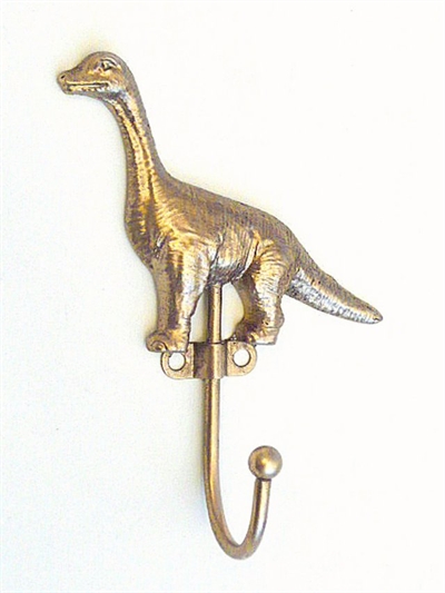 Brachiosaurus dinosaur knage, let patineret messingbelagt metal.