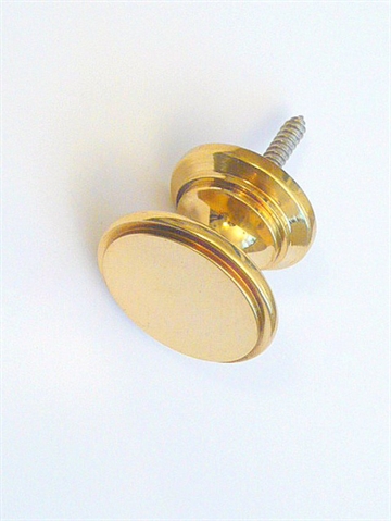 Massiv ulakeret messingknop knage m. stor bagplade - EGNET TIL VÆG.