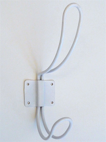 Bøjleknage, hvidlakeret metal, stor..