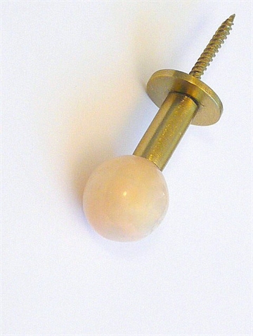 Rosa kugle knage m. messinghals ( til bøjle ) og fast skrue - EGNET TIL VÆG.