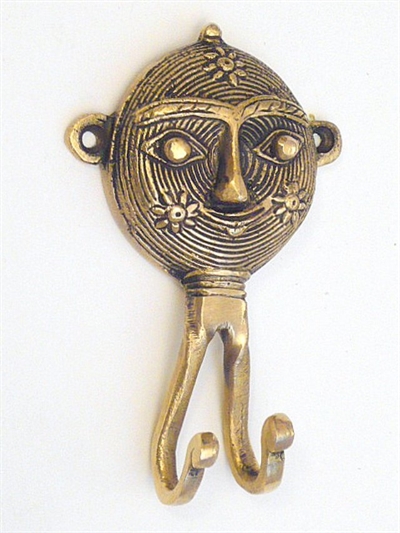  " Old indian tribal " knage, kunstsmedet massiv ulakeret let patineret messing.