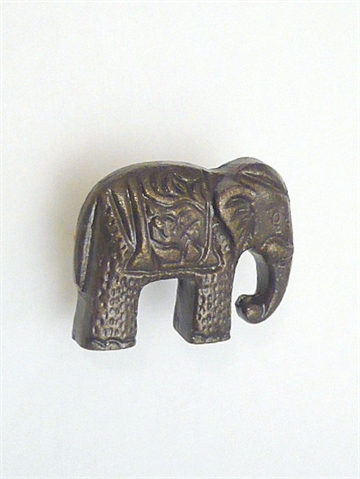 Elefant knop, antikpatineret messingbelagt jern.