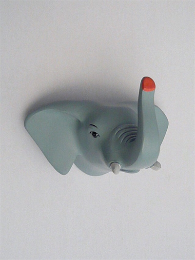 Dear Elephant - knage, design Jorine Oosterhoff, silkemat flerfarvet polystone og metal m. indstøbt skrue (inkl. plug).