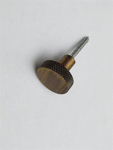 Klassisk knop knage m. kantmønster, silkemat mørkpatineret messing, lille - EGNET TIL VÆG.