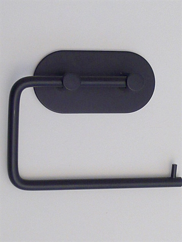 BB design - oval toiletrulleholder, silkemat sort metal, stærkt selvklæbende ( egnet til glatte, faste, rene flader ).