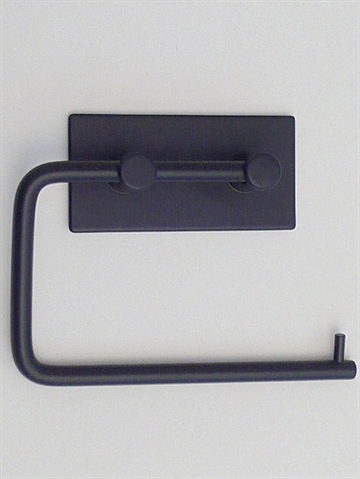 BB design - firkantet toiletrulleholder, silkemat sort metal, stærkt selvklæbende ( egnet til glatte, faste, rene flader ).