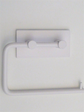 BB design - firkantet toiletrulleholder, silkemat hvid metal, stærkt selvklæbende ( egnet til glatte, faste, rene flader ).