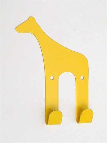 Giraf knagerække m. 2 kroge, gullak. metal.