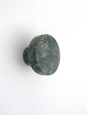 Grøn marmor knage m. hals ( til bøjle ) og skrue, mellemstr. - EGNET TIL VÆG.