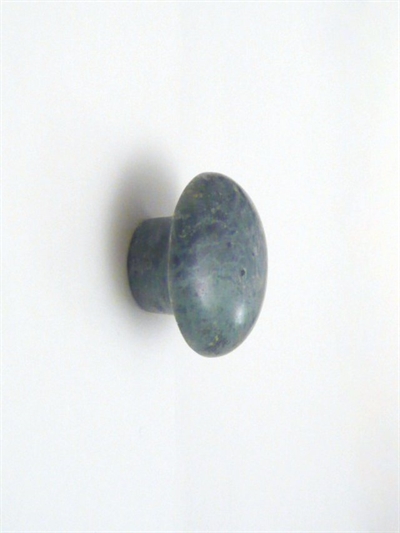 Hvælvet grøn marmor knage m. hals ( til bøjle ) og skrue, lille - EGNET TIL VÆG.