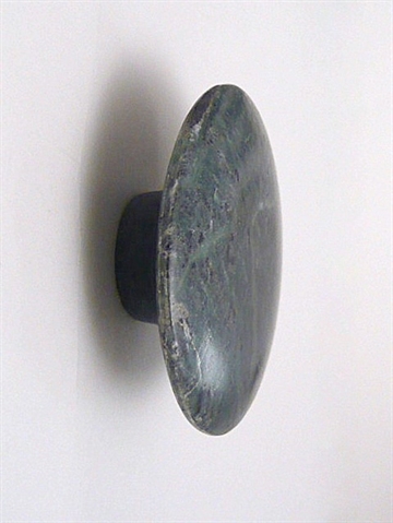 Hvælvet grøn marmor knage m. hals ( til bøjle ) og skrue, stor - EGNET TIL VÆG.