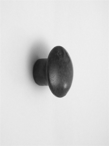 Hvælvet sort marmor knage m. hals ( til bøjle ) og skrue, lille - EGNET TIL VÆG.