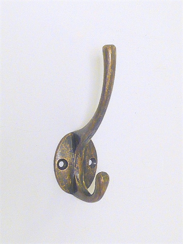 Klassisk knage, patineret messingbelagt metal, flot finish, mellemstr. - ( inkl. patinerede  skruer)....