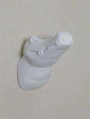 Dear Kroko - knage, design Jorine Oosterhoff, silkemat hvidlakeret polystone og metal m. indstøbt skrue (incl. plug).