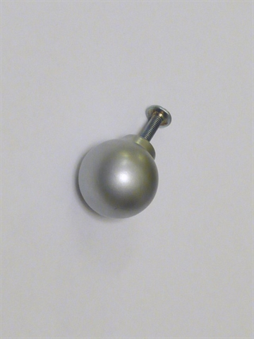 Kugleknop m. lille hals, aluminiumsbelagt metal, stor..