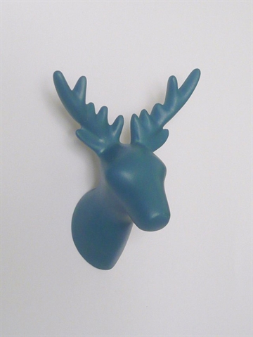 Dear Deer - knage, design Jorine Oosterhoff, mat petroliumsblå polystone og metal m. indstøbt skrue (inkl. plug)... 