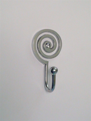 Spiral knage, forkromet metal m. knop..